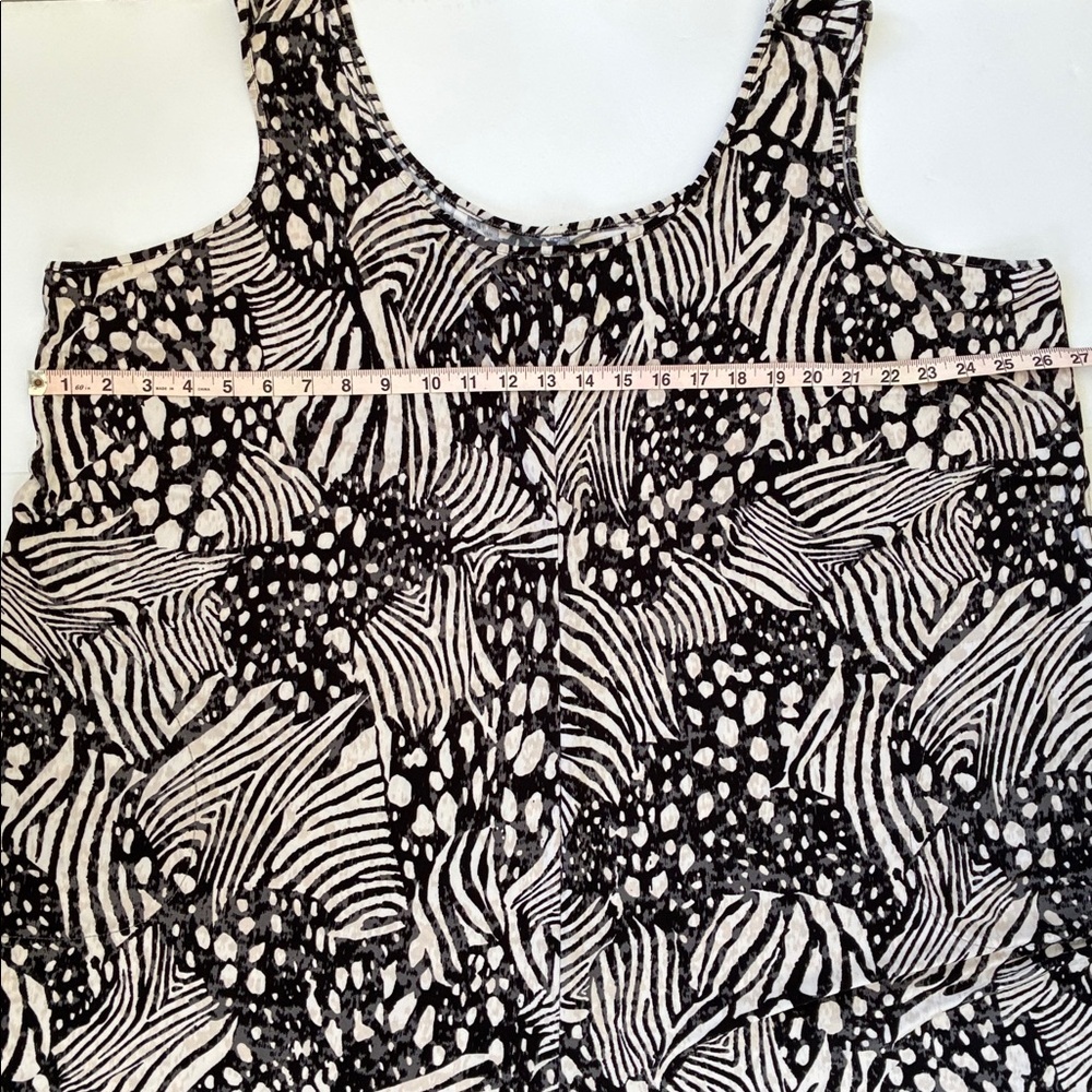 Attitudes by Renee Black and Cream Patterned Wide Leg Sleeveless Jumper 3XP - Picture 12 of 15
